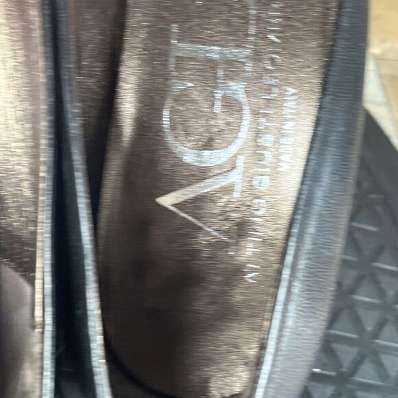 AGL Womens 38 EU/8 US Cap Toe Pumps Heels Nude Black Leather Patent Round Toe - Picture 6 of 10